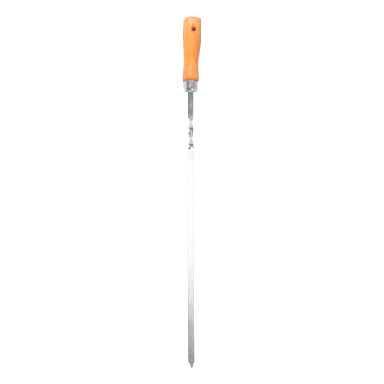 Z.M.C Grillspieße 55 cm Edelstahl mit Holzgriff | 1 cm breit, 1,5 mm dick, rostfrei für Schaschlik, Kebab, BBQ &amp; Lagerfeuer