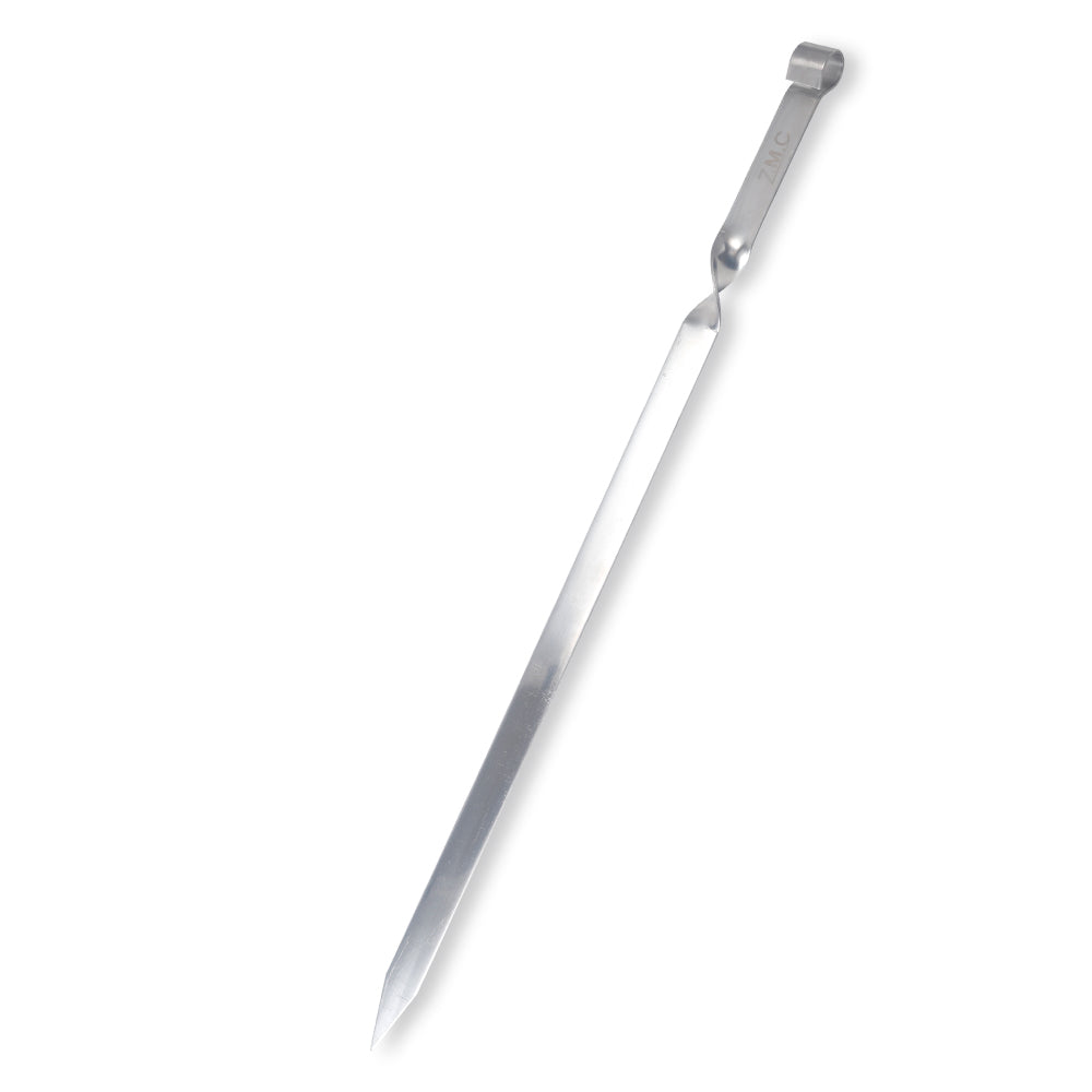 Z.M.C Kebab Grillspieße 55 cm Edelstahl | 2 cm breit, 2 mm dick, flach &amp; rostfrei für Adana, Schaschlik, BBQ &amp; Lagerfeuer