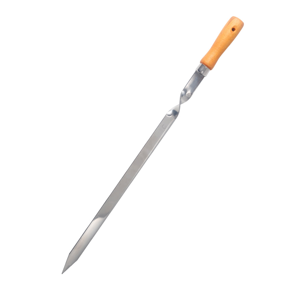 Z.M.C Kebab Grillspieße 55 cm Edelstahl mit Holzgriff | 2 cm breit, 2 mm dick, rostfrei für Adana, Schaschlik, BBQ &amp; Lagerfeuer