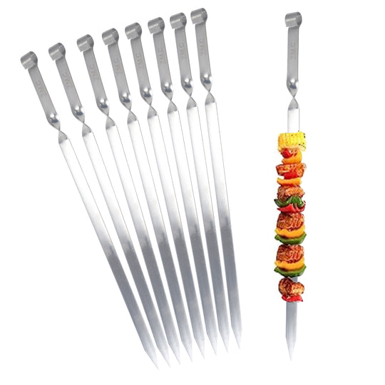 Z.M.C Kebab Grillspieße 55 cm Edelstahl | 2 cm breit, 2 mm dick, flach &amp; rostfrei für Adana, Schaschlik, BBQ &amp; Lagerfeuer