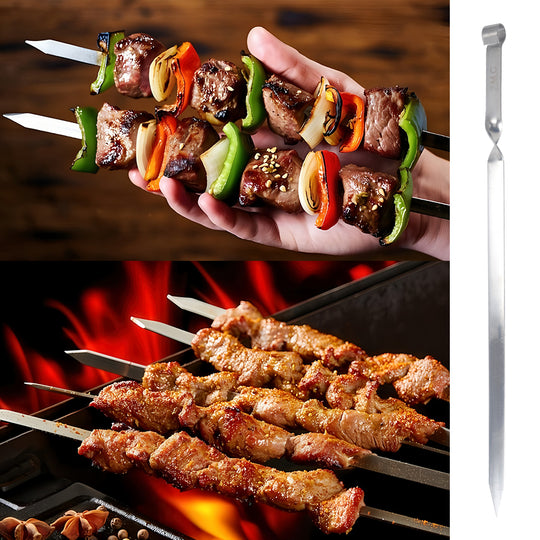 Z.M.C Kebab Grillspieße 55 cm Edelstahl | 2 cm breit, 2 mm dick, flach &amp; rostfrei für Adana, Schaschlik, BBQ &amp; Lagerfeuer