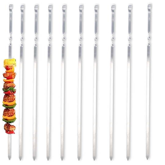 Z.M.C Grillspieße 55 cm Edelstahl | 1 cm breit, 1,5 mm dick, rostfrei &amp; flach für Schaschlik, Kebab, BBQ &amp; Lagerfeuer