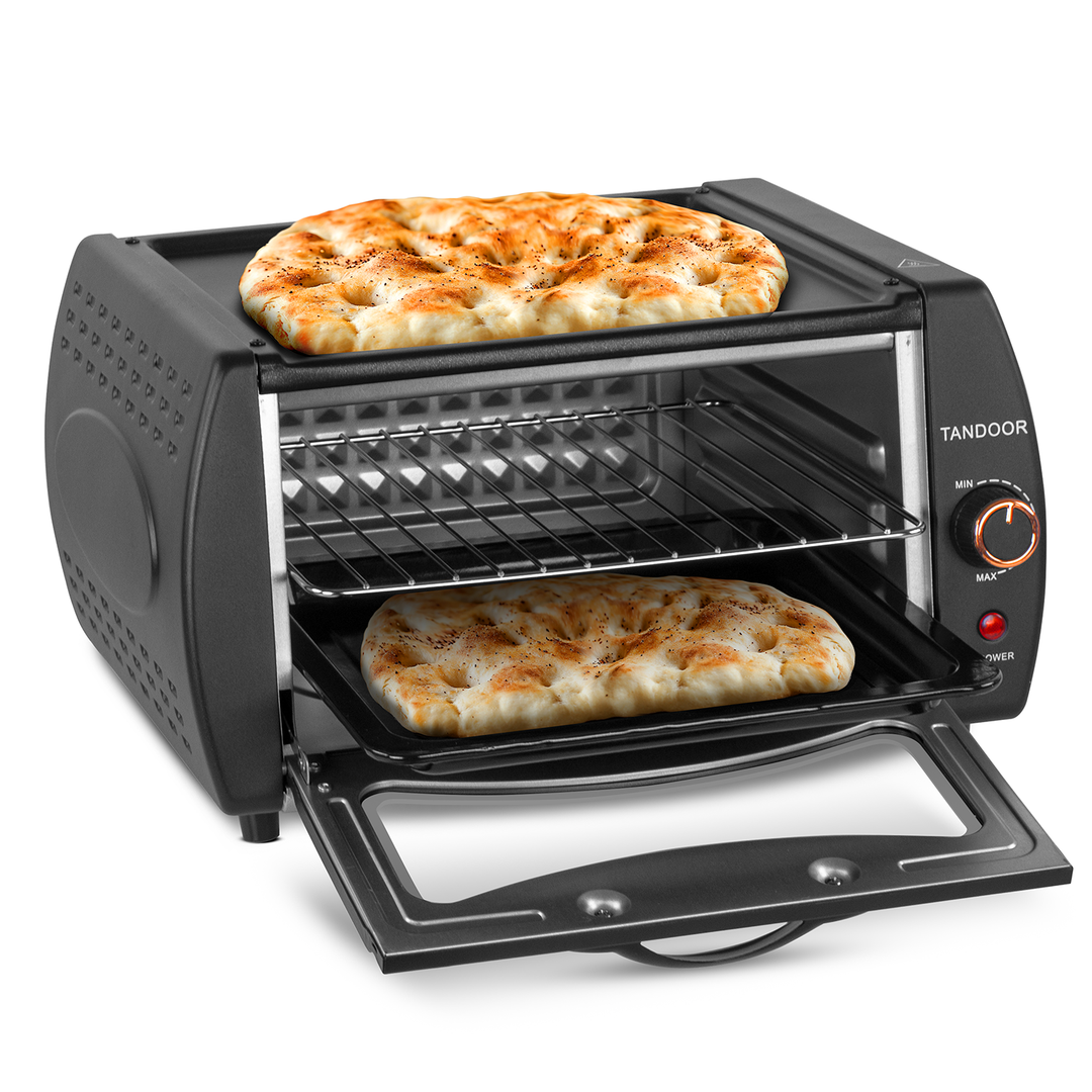 ZMC Mini Tandoor Backofen 2100W – 22L Minibackofen für Lahmacun, Pizza, Fladenbrot &amp; Naan | Kompakt &amp; leistungsstark | inkl. Grillrost &amp; Backblech | Ideal für Küche &amp; schnelles Aufheizen