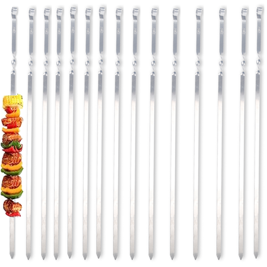 Z.M.C Grillspieße 55 cm Edelstahl | 1 cm breit, 1,5 mm dick, rostfrei &amp; flach für Schaschlik, Kebab, BBQ &amp; Lagerfeuer