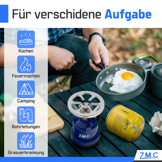 Cartouche à percer 190g Butane C200 EN417 | Cartouche de gaz universelle avec système Gas-Stop pour réchaud de camping, réchaud à gaz, chalumeau et désherbeur thermique – Plein air &amp; camping