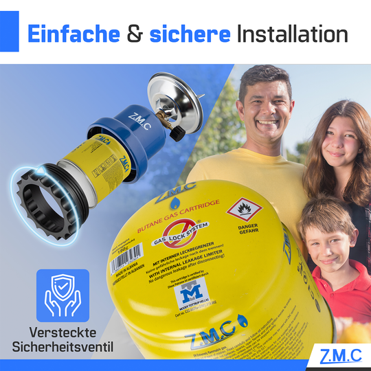 Cartouche à percer 190g Butane C200 EN417 | Cartouche de gaz universelle avec système Gas-Stop pour réchaud de camping, réchaud à gaz, chalumeau et désherbeur thermique – Plein air &amp; camping