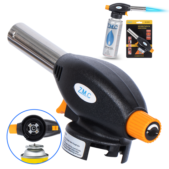 Gas Burners &amp; Bunsen Burners with Piezo Ignition | Soldering Torches &amp; Gas Lighters Optionally with 227g Gas Cartridges – Adjustable Flame for Crafts, Kitchen &amp; Outdoor