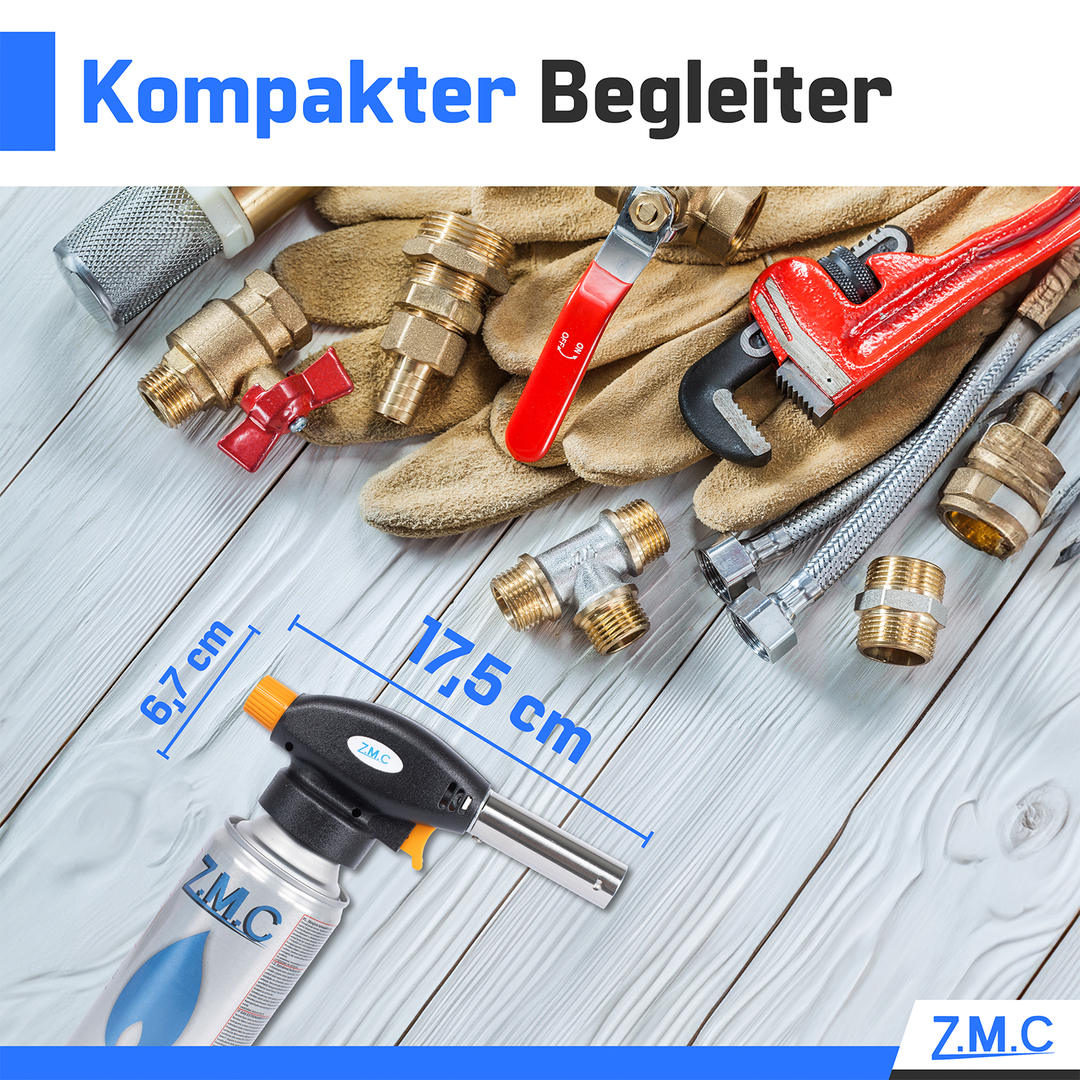 Gas Burners &amp; Bunsen Burners with Piezo Ignition | Soldering Torches &amp; Gas Lighters Optionally with 227g Gas Cartridges – Adjustable Flame for Crafts, Kitchen &amp; Outdoor