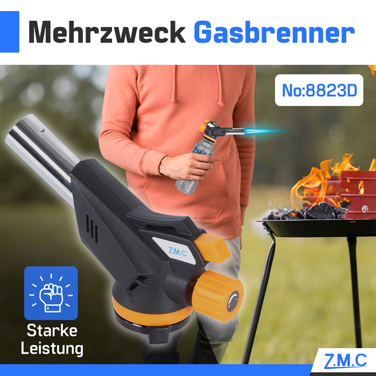 Gas Burner &amp; Soldering Torch 1.3 kW up to 1300°C | Welding Torch with Piezo Ignition &amp; Adjustable Flame – Optionally with 227g Gas Cartridges – Kitchen Torch &amp; Craft