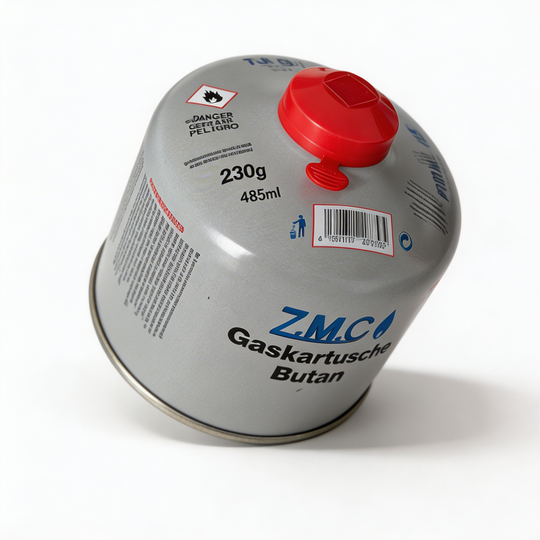 Z.M.C Schraubkartusche 230g Butan/Propan Mix | 7/16" Eurogewinde, 485 ml für Campingkocher, Gasbrenner &amp; Weber Grill – UN2037