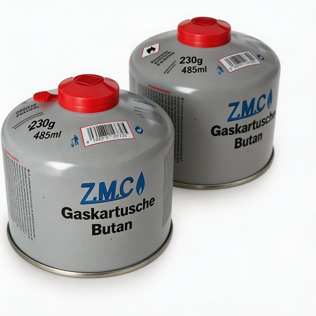 Z.M.C Schraubkartusche 230g Butan/Propan Mix | 7/16" Eurogewinde, 485 ml für Campingkocher, Gasbrenner &amp; Weber Grill – UN2037