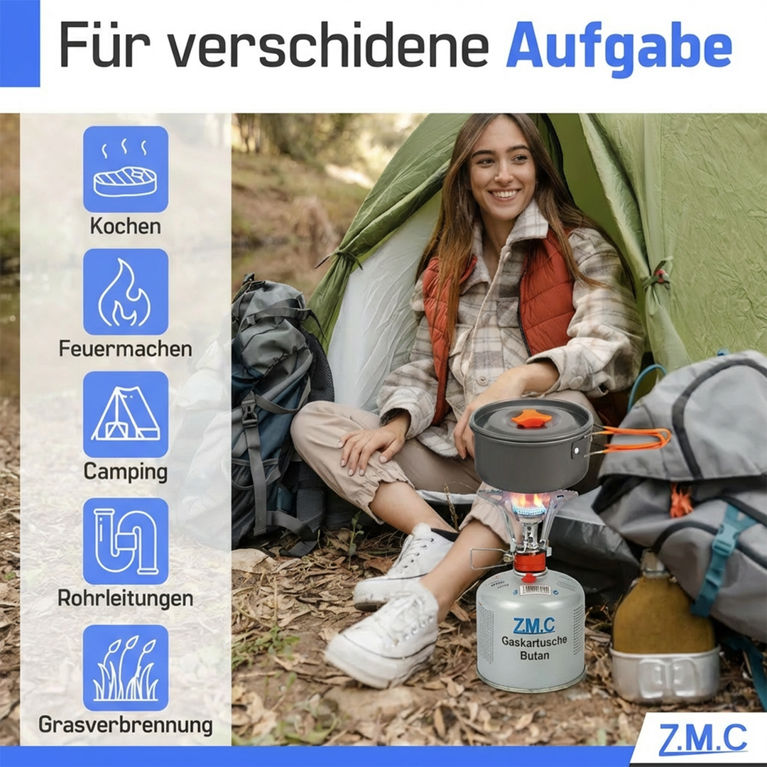 Z.M.C Schraubkartusche 230g Butan/Propan Mix | 7/16" Eurogewinde, 485 ml für Campingkocher, Gasbrenner &amp; Weber Grill – UN2037