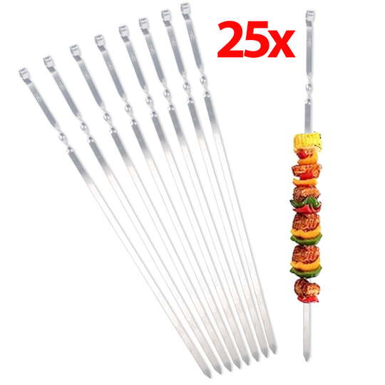 Z.M.C Grillspieße 55 cm Edelstahl | 1 cm breit, 1,5 mm dick, rostfrei &amp; flach für Schaschlik, Kebab, BBQ &amp; Lagerfeuer