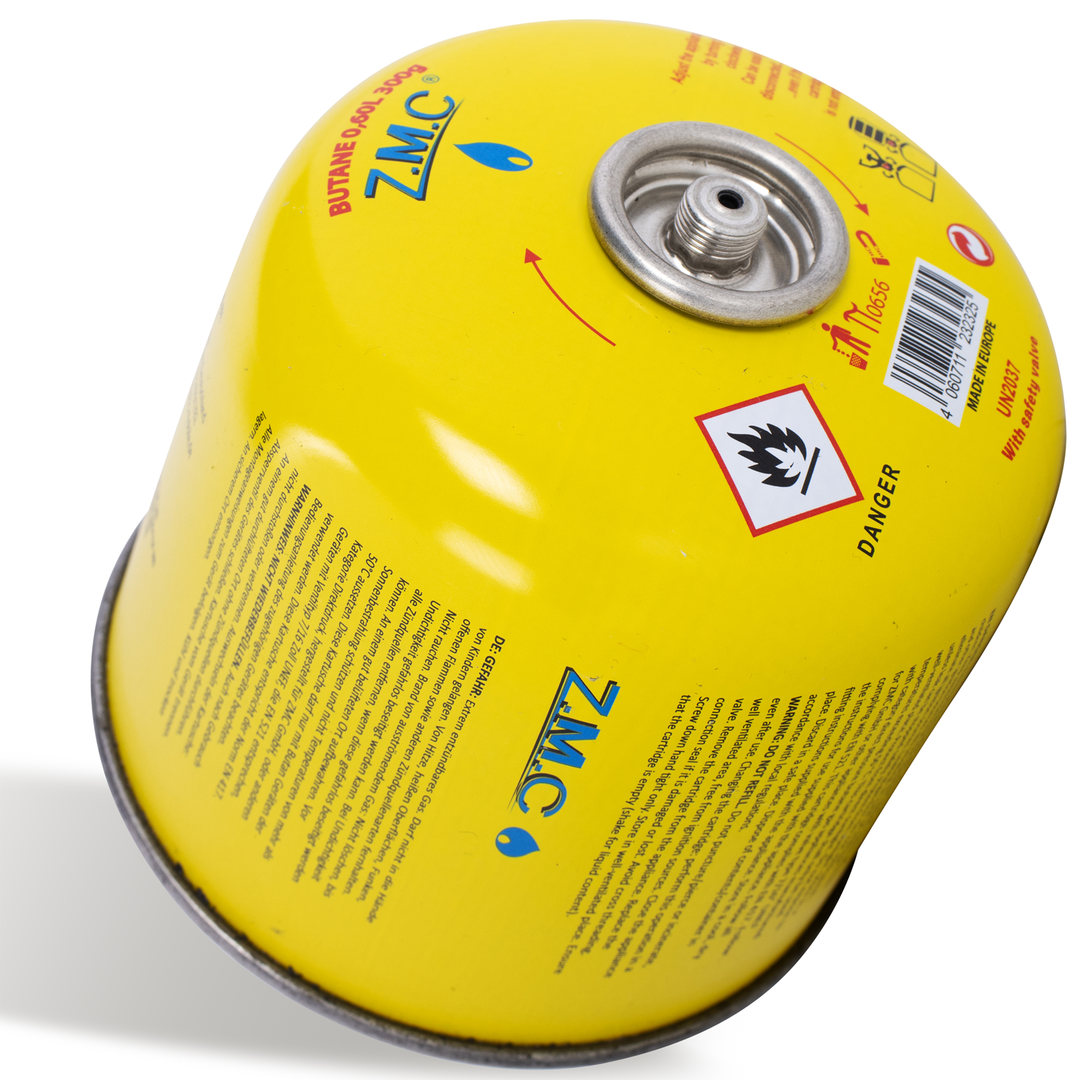 Z.M.C Gaskartusche 300g Propan/Butan | EN417 Schraubkartusche, 7/16" Eurogewinde, 600 ml für Campingkocher, Gasgrill &amp; Gasheizung