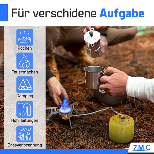 Z.M.C Gaskartusche 300g Propan/Butan | EN417 Schraubkartusche, 7/16" Eurogewinde, 600 ml für Campingkocher, Gasgrill &amp; Gasheizung
