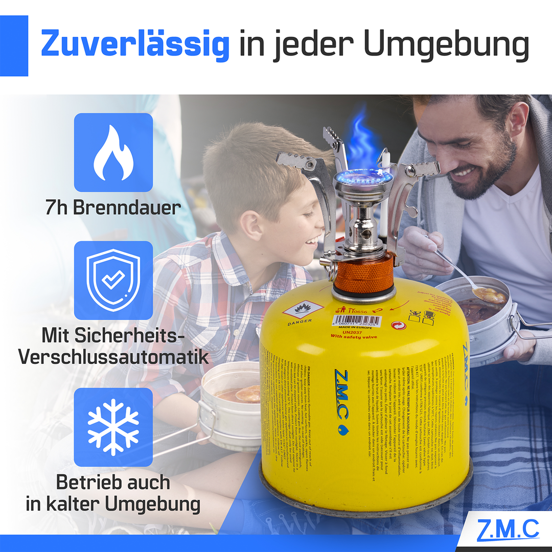 Z.M.C Gaskartusche 300g Propan/Butan | EN417 Schraubkartusche, 7/16" Eurogewinde, 600 ml für Campingkocher, Gasgrill &amp; Gasheizung