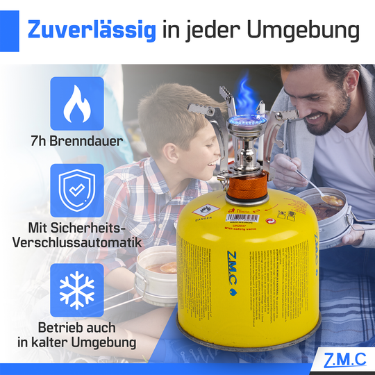 Z.M.C Gaskartusche 300g Propan/Butan | EN417 Schraubkartusche, 7/16" Eurogewinde, 600 ml für Campingkocher, Gasgrill &amp; Gasheizung