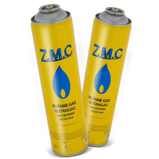 Cartouche de gaz universelle ZMC 330g 600ml avec gaz propane/butane, cartouche filetée EN417 avec valve et filetage européen, cartouche de gaz adaptée pour désherbeur thermique, chalumeau, appareil de flambage