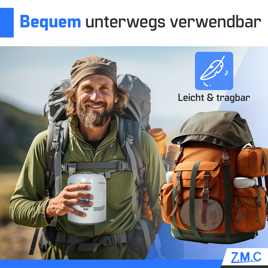 Z.M.C Gaskartusche 450g Butan/Propan | EN417 Schraubkartusche, 7/16" Eurogewinde, 900 ml für Campingkocher, Gasgrill &amp; Gasheizung