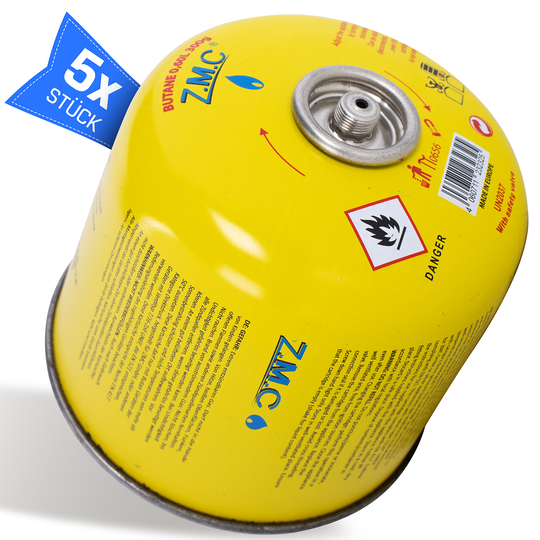 Z.M.C Gaskartusche 300g Propan/Butan | EN417 Schraubkartusche, 7/16" Eurogewinde, 600 ml für Campingkocher, Gasgrill &amp; Gasheizung