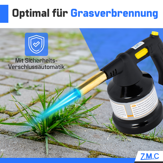 Z.M.C Gasbrenner 1,3 kW bis 1350°C mit Piezo-Zündung | Flambierbrenner &amp; Lötbrenner mit einstellbarer Flamme, + optionale Kartuschen