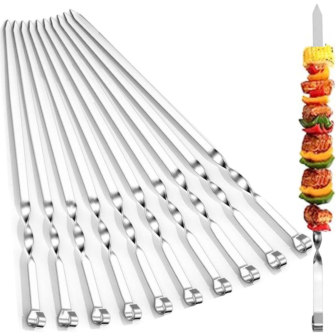 Z.M.C Grillspieße 55 cm Edelstahl | 1 cm breit, 1,5 mm dick, rostfrei &amp; flach für Schaschlik, Kebab, BBQ &amp; Lagerfeuer