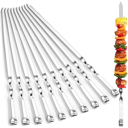Z.M.C Grillspieße 55 cm Edelstahl | 1 cm breit, 1,5 mm dick, rostfrei &amp; flach für Schaschlik, Kebab, BBQ &amp; Lagerfeuer