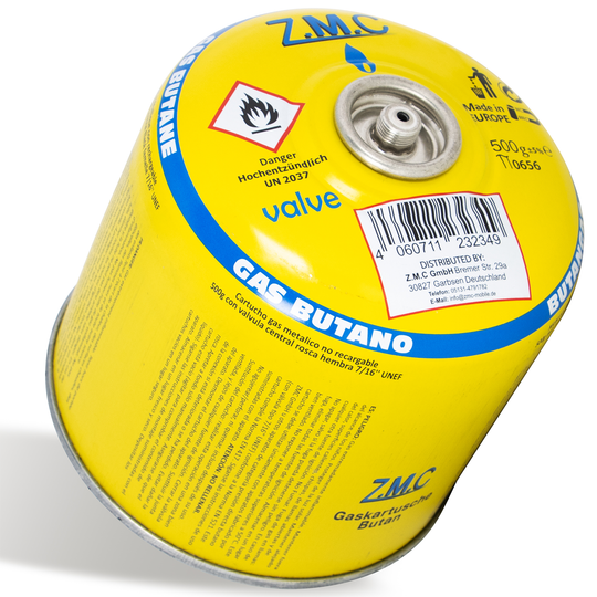 Z.M.C Gaskartusche 500g Propan/Butan 80/20 | EN417 Schraubkartusche 7/16" Eurogewinde, 990 ml – für Gasgrill, Weber &amp; Campingkocher