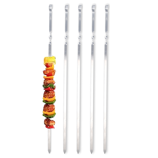 Z.M.C Grillspieße 55 cm Edelstahl | 1 cm breit, 1,5 mm dick, rostfrei &amp; flach für Schaschlik, Kebab, BBQ &amp; Lagerfeuer