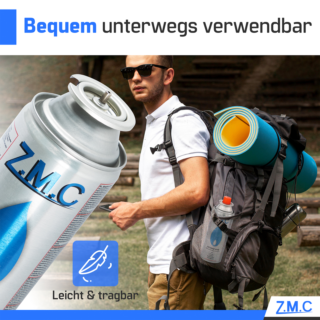 Z.M.C Gaskartusche 227g MSF-1a Bajonett Butan | Universal für Campingkocher, Gasheizung, Gasbrenner &amp; Unkrautbrenner – hohe Leistung