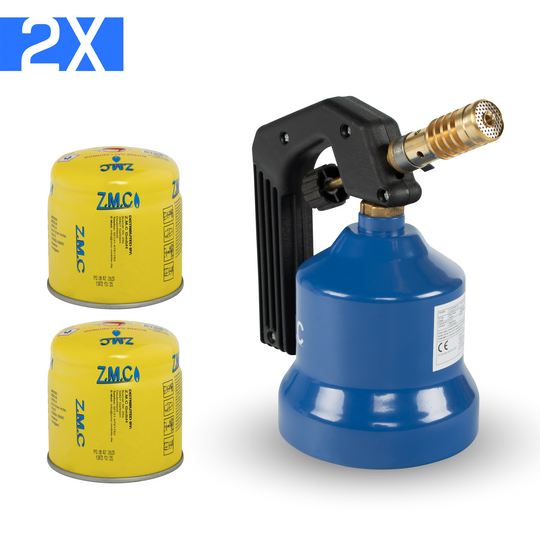 Z.M.C Gasbrenner &amp; Flambierbrenner 2,2 kW mit einstellbarer Flamme | Lötbrenner mit Brenneraufsatz für Küche &amp; Handwerk, + optionale Kartuschen