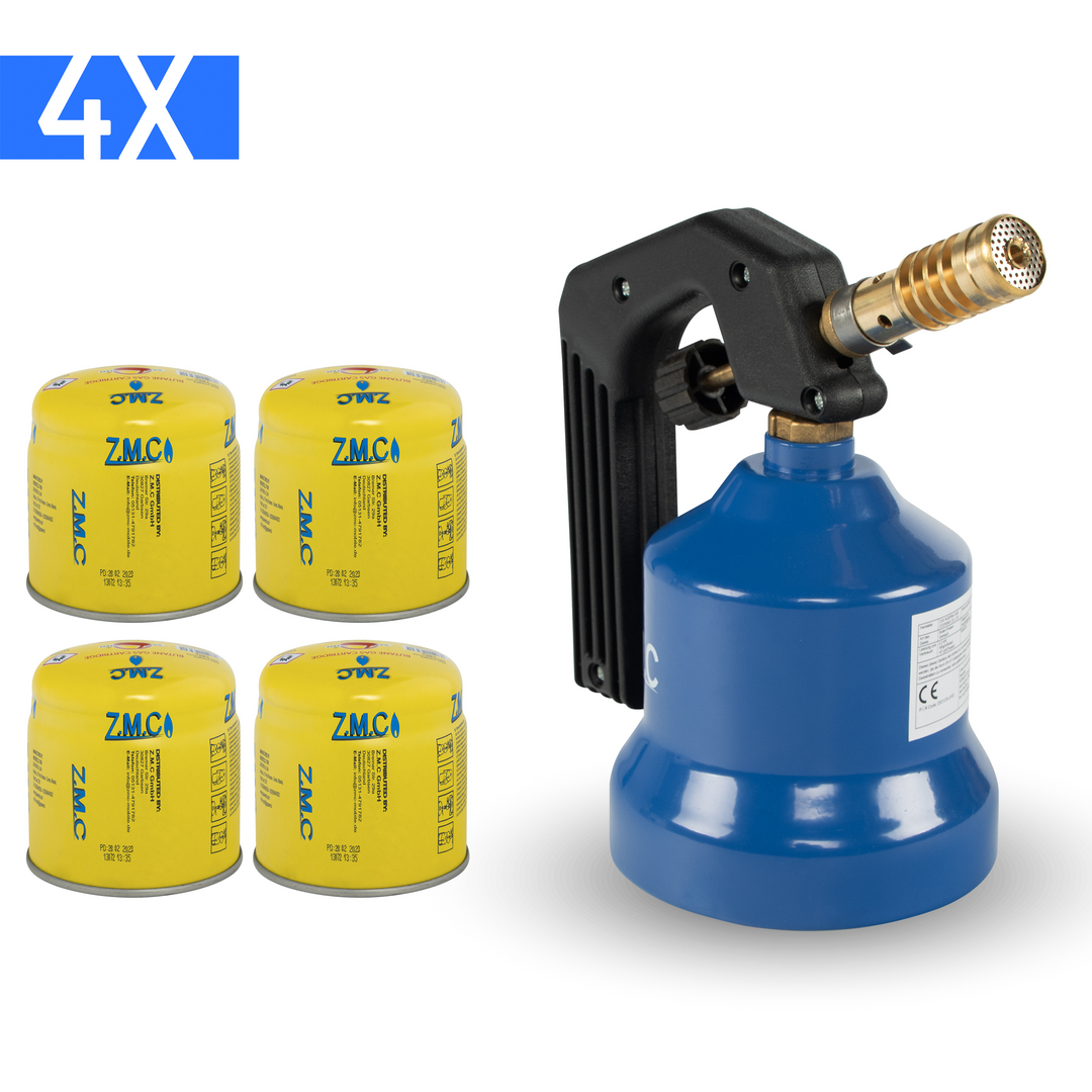 Z.M.C Gasbrenner &amp; Flambierbrenner 2,2 kW mit einstellbarer Flamme | Lötbrenner mit Brenneraufsatz für Küche &amp; Handwerk, + optionale Kartuschen