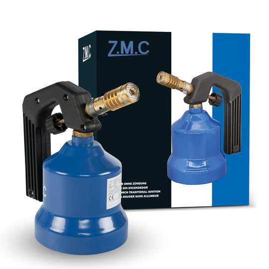 Z.M.C Gasbrenner &amp; Flambierbrenner 2,2 kW mit einstellbarer Flamme | Lötbrenner mit Brenneraufsatz für Küche &amp; Handwerk, + optionale Kartuschen