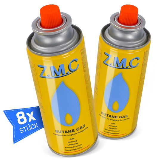 ZMC Butane Gas Cartridges 227g, Type MSF-1a | Bayonet Connection – Universal for Camping Stoves, Gas Cookers, Weed Burners &amp; Gas Appliances (EN 417)