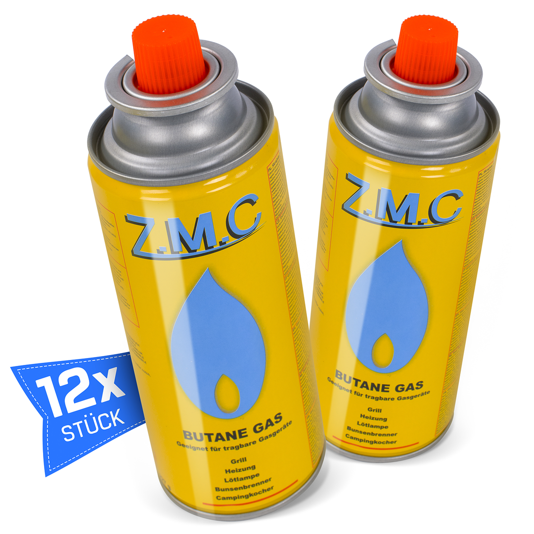 ZMC Butane Gas Cartridges 227g, Type MSF-1a | Bayonet Connection – Universal for Camping Stoves, Gas Cookers, Weed Burners &amp; Gas Appliances (EN 417)