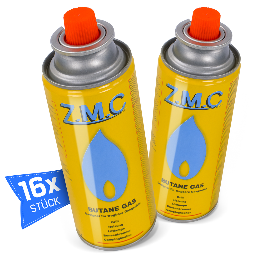 ZMC Butane Gas Cartridges 227g, Type MSF-1a | Bayonet Connection – Universal for Camping Stoves, Gas Cookers, Weed Burners &amp; Gas Appliances (EN 417)