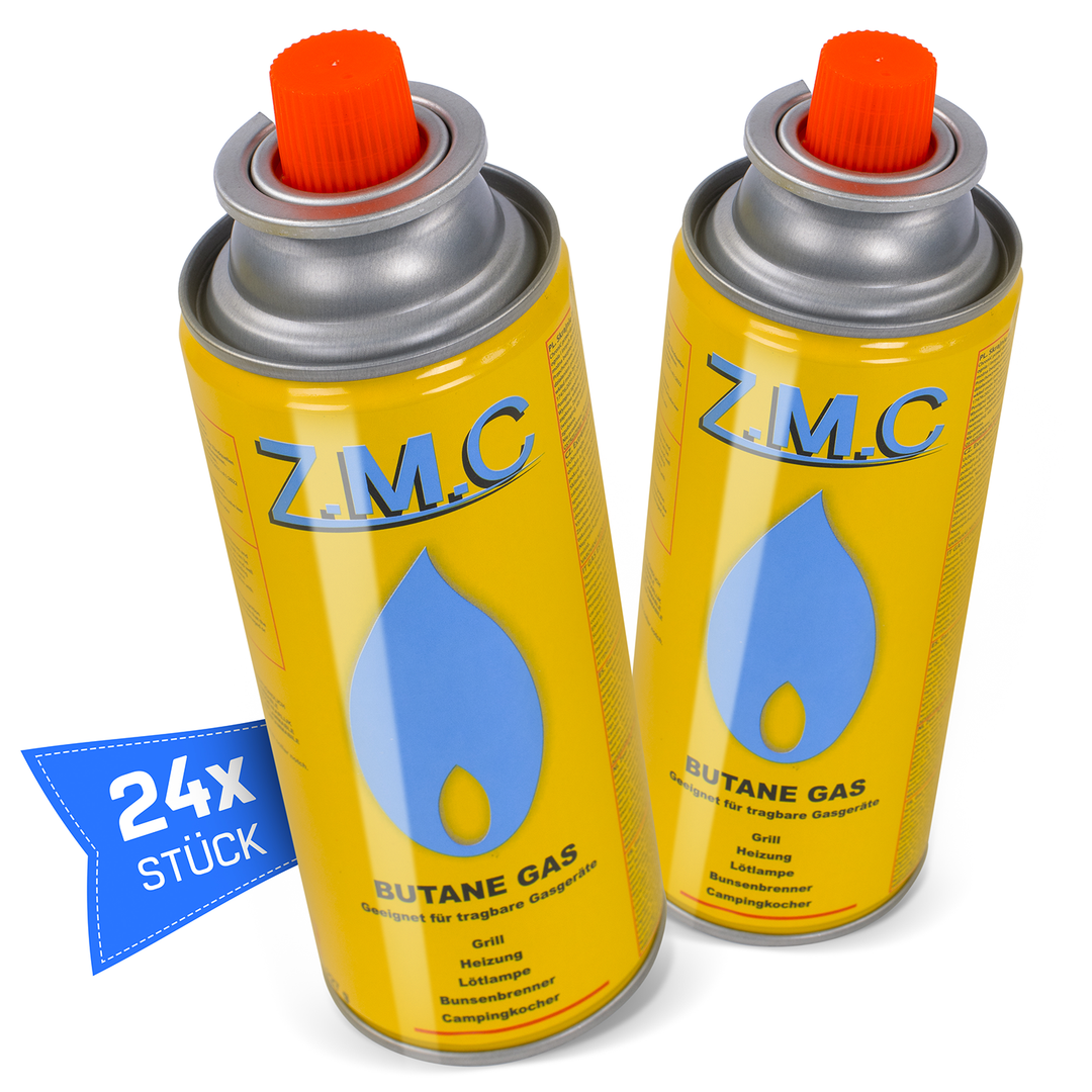 ZMC Butane Gas Cartridges 227g, Type MSF-1a | Bayonet Connection – Universal for Camping Stoves, Gas Cookers, Weed Burners &amp; Gas Appliances (EN 417)