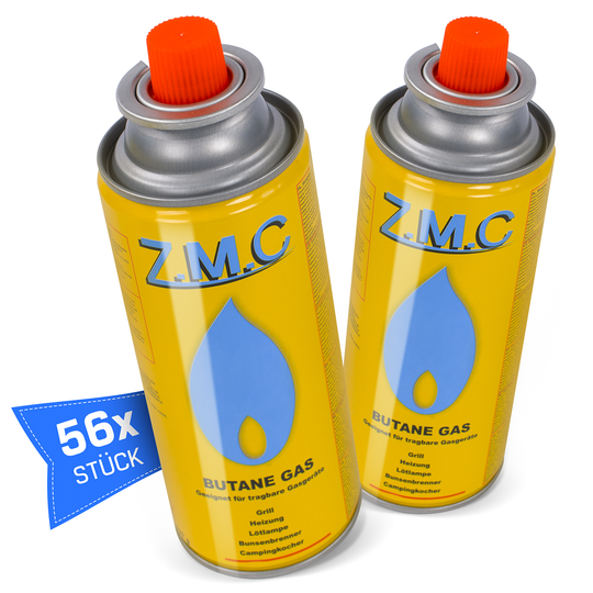 ZMC Butane Gas Cartridges 227g, Type MSF-1a | Bayonet Connection – Universal for Camping Stoves, Gas Cookers, Weed Burners &amp; Gas Appliances (EN 417)