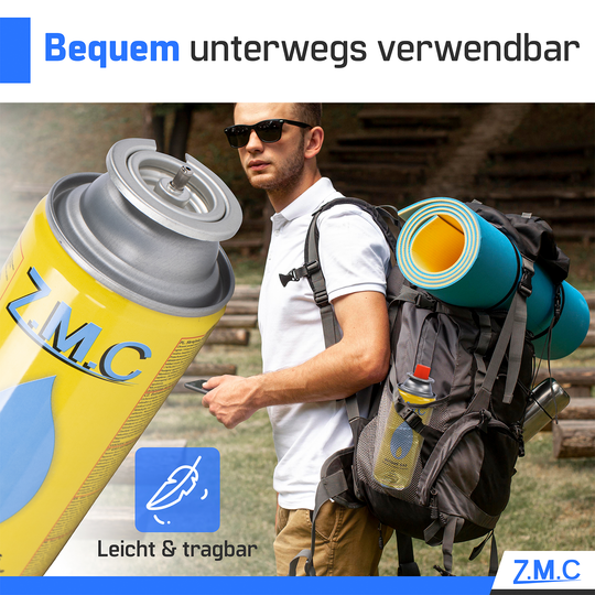 ZMC Butane Gas Cartridges 227g, Type MSF-1a | Bayonet Connection – Universal for Camping Stoves, Gas Cookers, Weed Burners &amp; Gas Appliances (EN 417)
