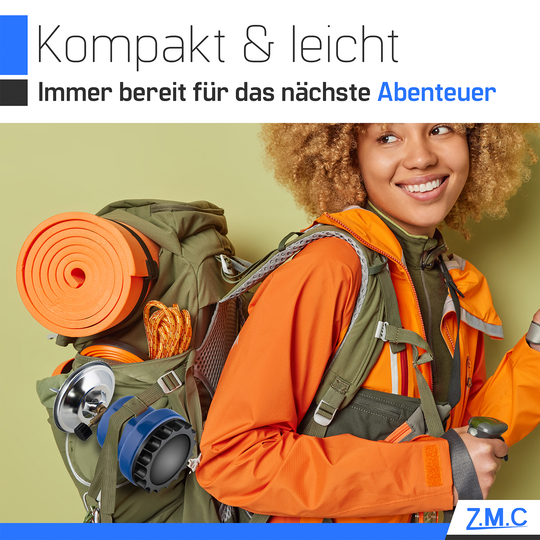 Z.M.C Campingkocher 1100 W | tragbarer Gaskocher &amp; Kohleanzünder für 190g Stechkartuschen, + optionale Gaskartuschen für Outdoor