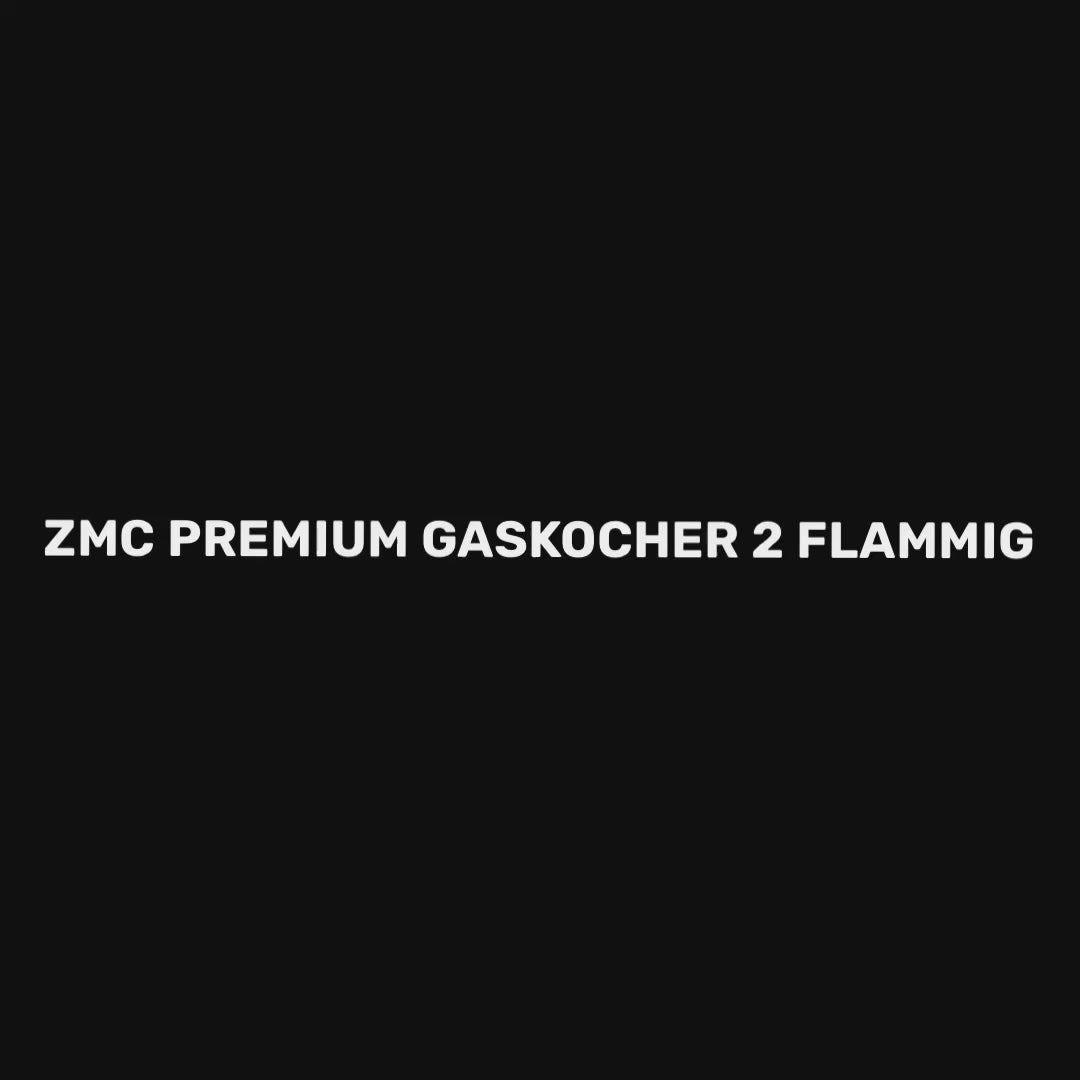 Z.M.C PREMIUM Campingkocher 2-flammig 4,0 kW mit Piezo-Zündung | Gaskocher mit Windschutz &amp; Koffer, + optionale Grillplatte &amp; Kartuschen