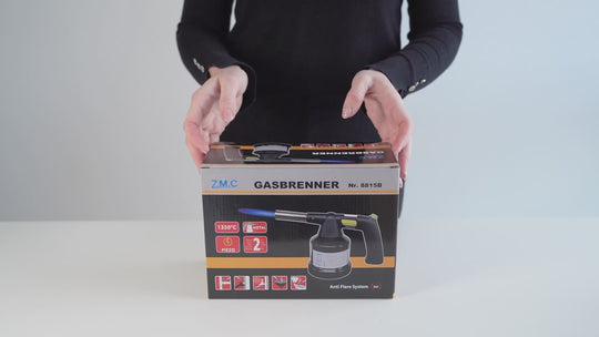 Z.M.C Gasbrenner 1,3 kW bis 1350°C mit Piezo-Zündung | Flambierbrenner &amp; Lötbrenner mit einstellbarer Flamme, + optionale Kartuschen